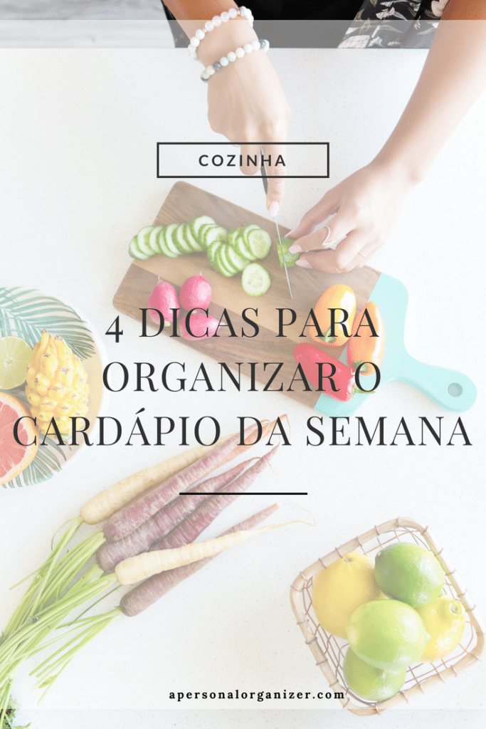 Ao organizar o cardápio da semana, seu tempo rende mais, você se alimenta melhor e ainda economiza nas compras de mercado. Confira aqui as minhas dicas. Ao organizar o cardápio da semana, seu tempo rende mais, você se alimenta melhor e ainda economiza nas compras de mercado. Confira aqui as minhas dicas.