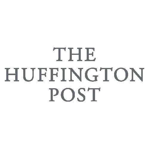 The image showcases "The Huffington Post" logo in sleek gray text on a transparent background, reflecting its role in organizing the news for modern readers.
