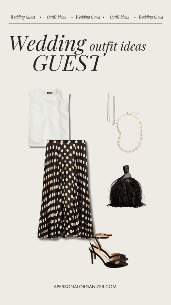 Wedding Guest Outfit Ideas - Black & White Skirt