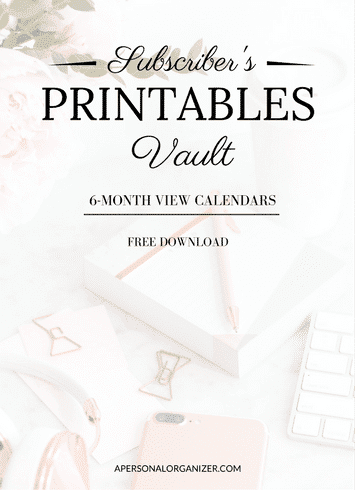 6 Month View Calendars - A Personal Organizer
