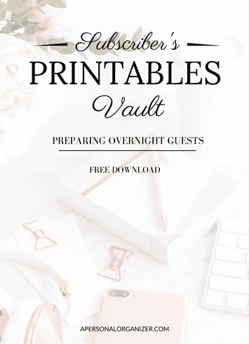 Preparing Night Guests - A Personal Organizer