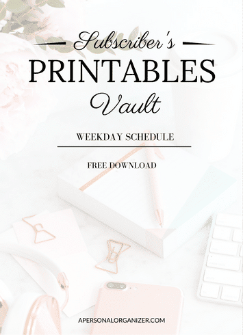 Weekday Schedule - A Personal Organizer