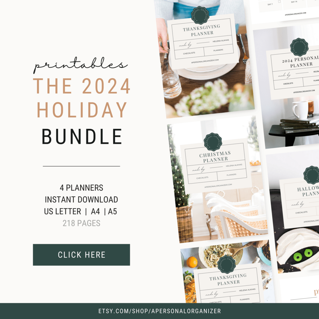 Halloween, Thanksgiving Christmas Planner Printable PDF - A Personal Organizer